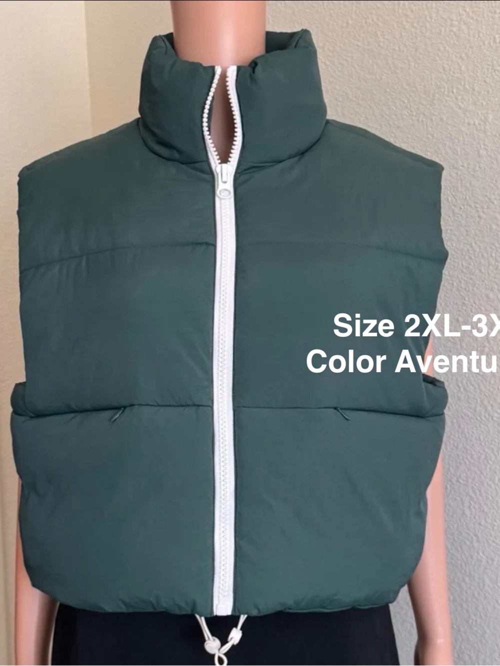 No Boundaries Cropped Puffer Vest, Size 2XL-3XL